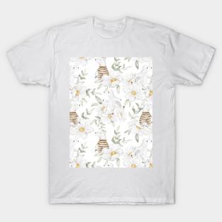 Polar bear flower pattern T-Shirt